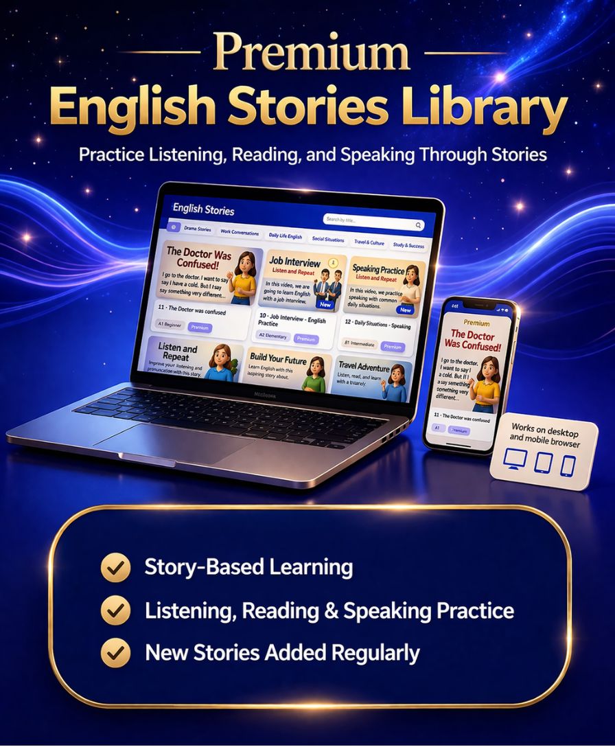 Digital library of interactive stories to practice English